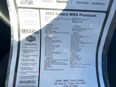 2020 Subaru WRX Premium