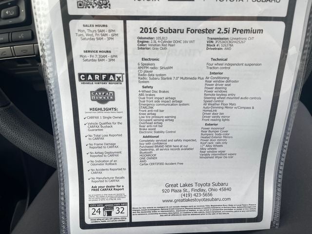 2016 Subaru Forester 2.5i Premium