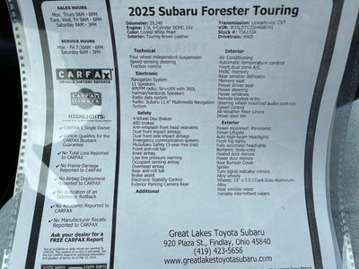 2025 Subaru Forester Touring