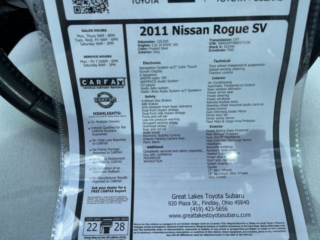 2011 Nissan Rogue SV