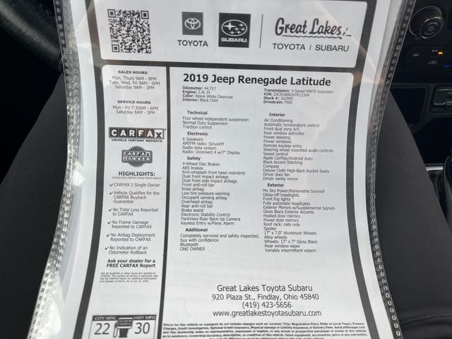 2019 Jeep Renegade Latitude