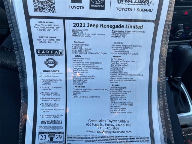 2021 Jeep Renegade Limited