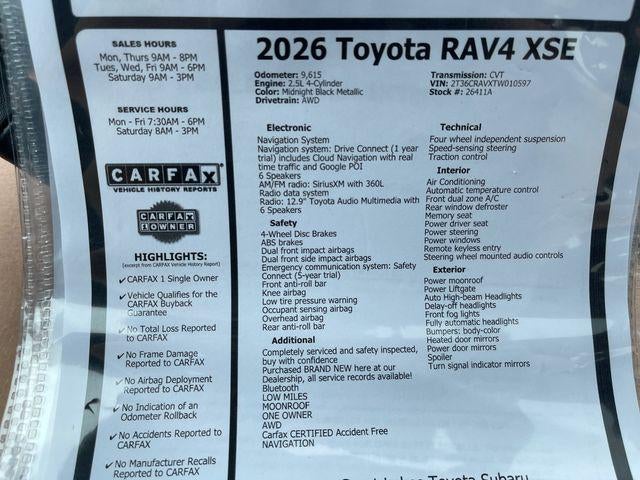 2026 Toyota RAV4 XSE