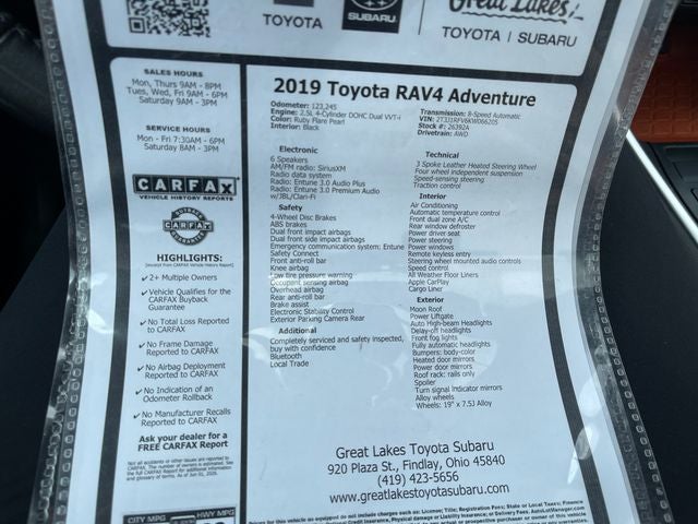 2019 Toyota RAV4 Adventure