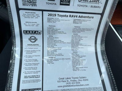 2019 Toyota RAV4 Adventure