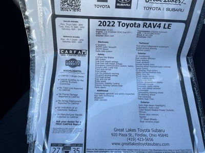 2022 Toyota RAV4 LE