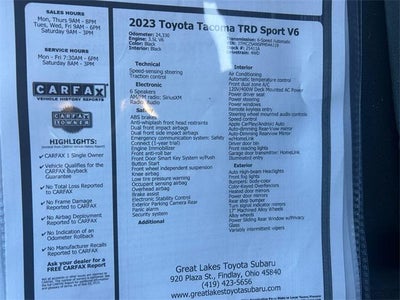 2023 Toyota TACOMA TRD SPORT TRD Sport V6