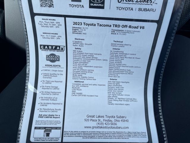 2023 Toyota TACOMA TRD OFFRD TRD Off-Road V6