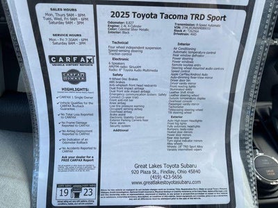 2025 Toyota TACOMA TRD SPORT TRD Sport