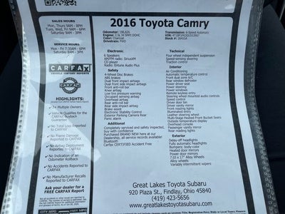 2016 Toyota Camry XLE