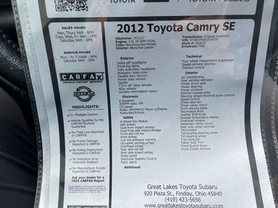 2012 Toyota CAMRY SE