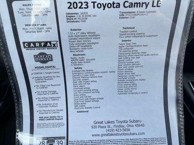 2023 Toyota CAMRY LE