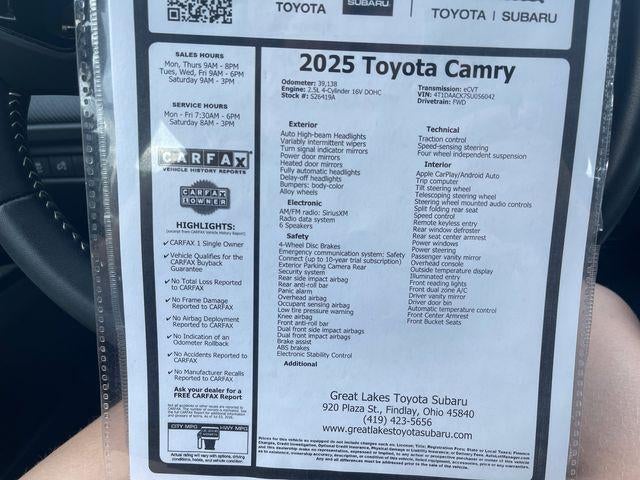 2025 Toyota Camry SE