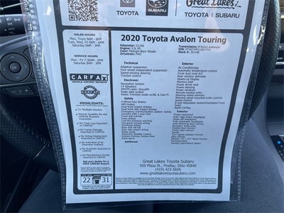 2020 Toyota AVALON Touring