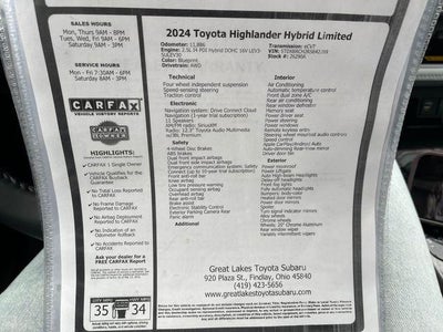 2024 Toyota HIGHLANDER HEV Limited