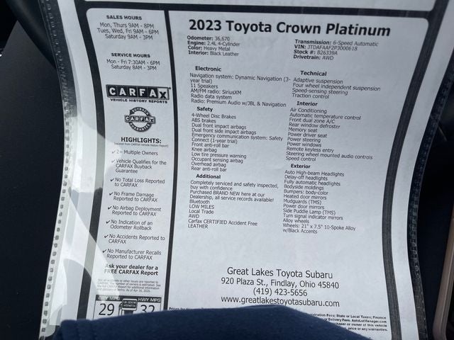 2023 Toyota Toyota Crown PLT Platinum