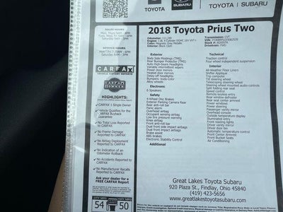 2018 Toyota Prius Two