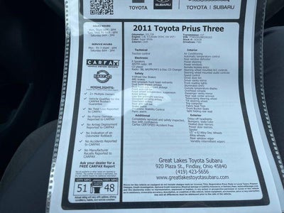 2011 Toyota PRIUS Three