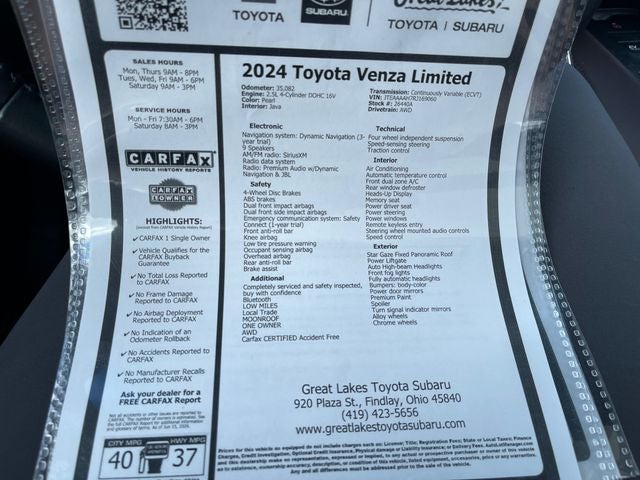 2024 Toyota Venza Limited
