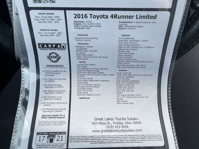 2016 Toyota 4Runner Limited