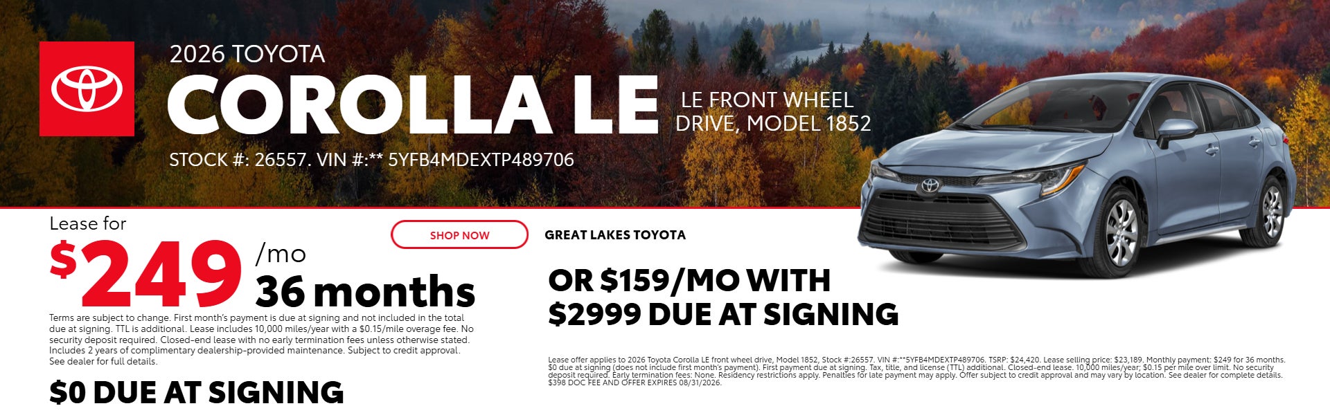 Corolla Cross lease offer