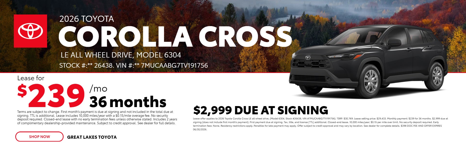 Black 2026 Corolla Cross ON OFFER 