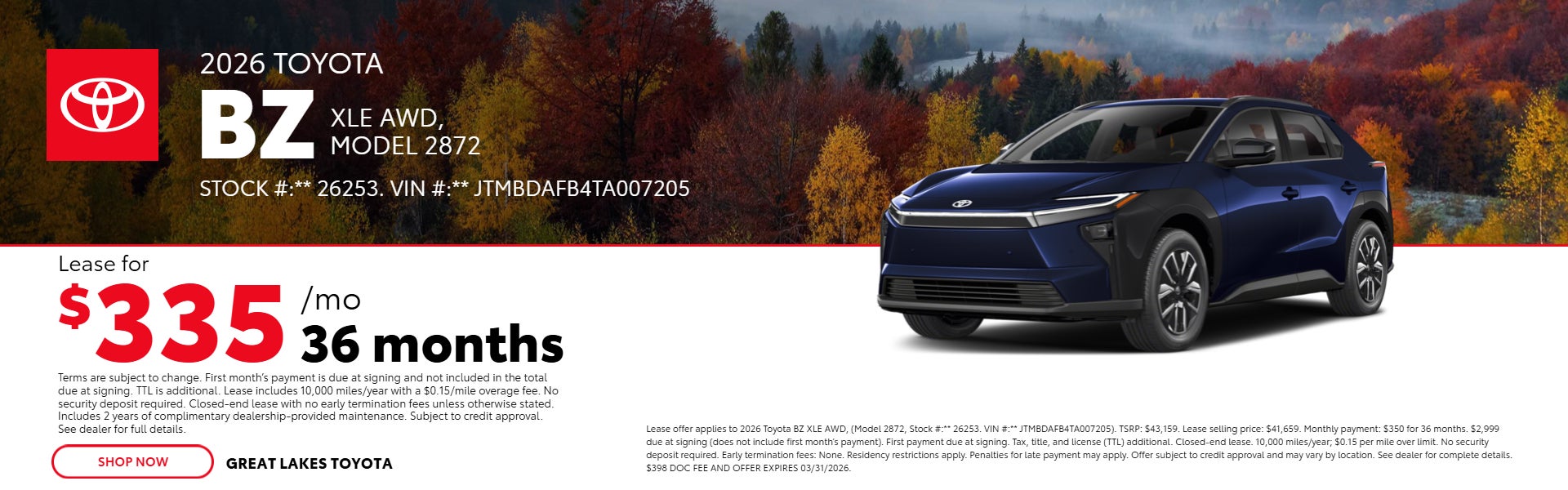 Bule 2026 TOYOTA BZ ON OFFER 