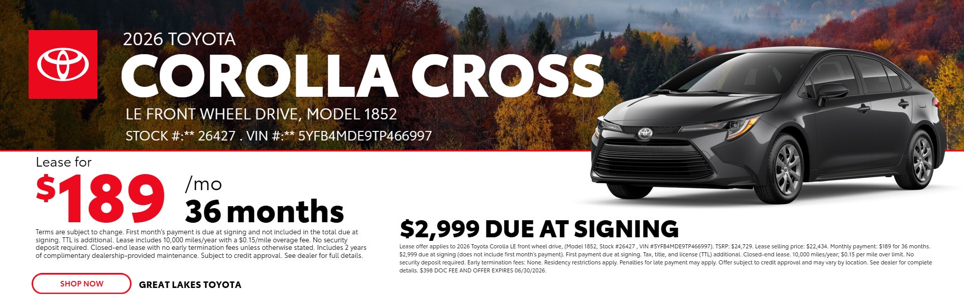 Black 2026 Corolla Cross ON OFFER 