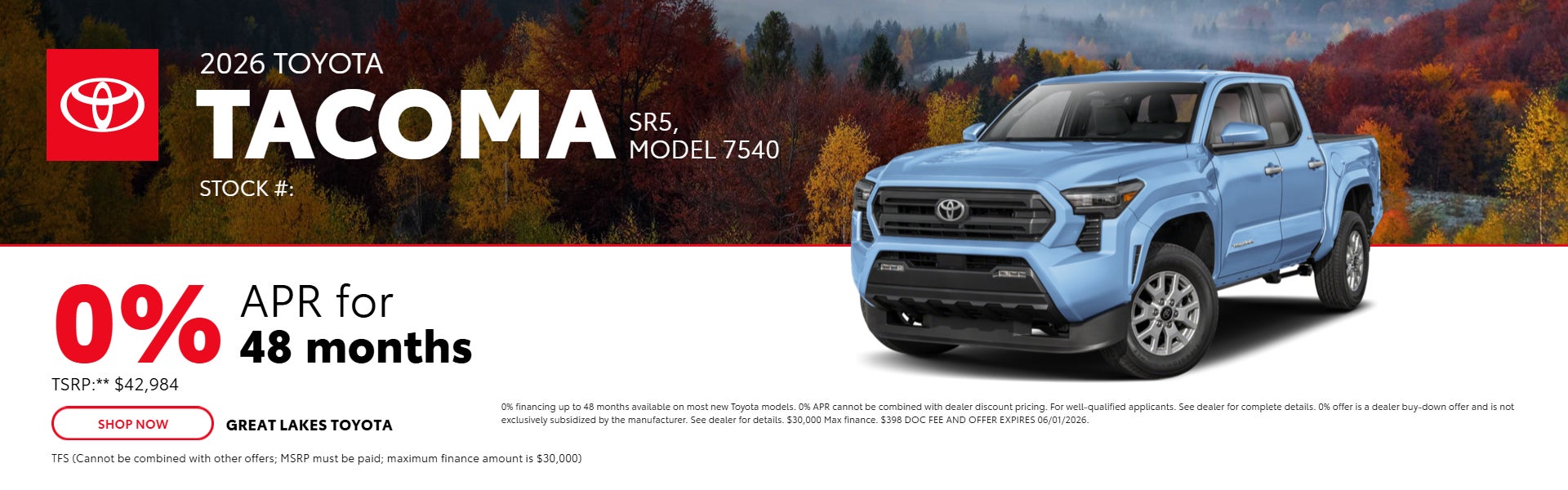 Tacoma SR5 on offer 
