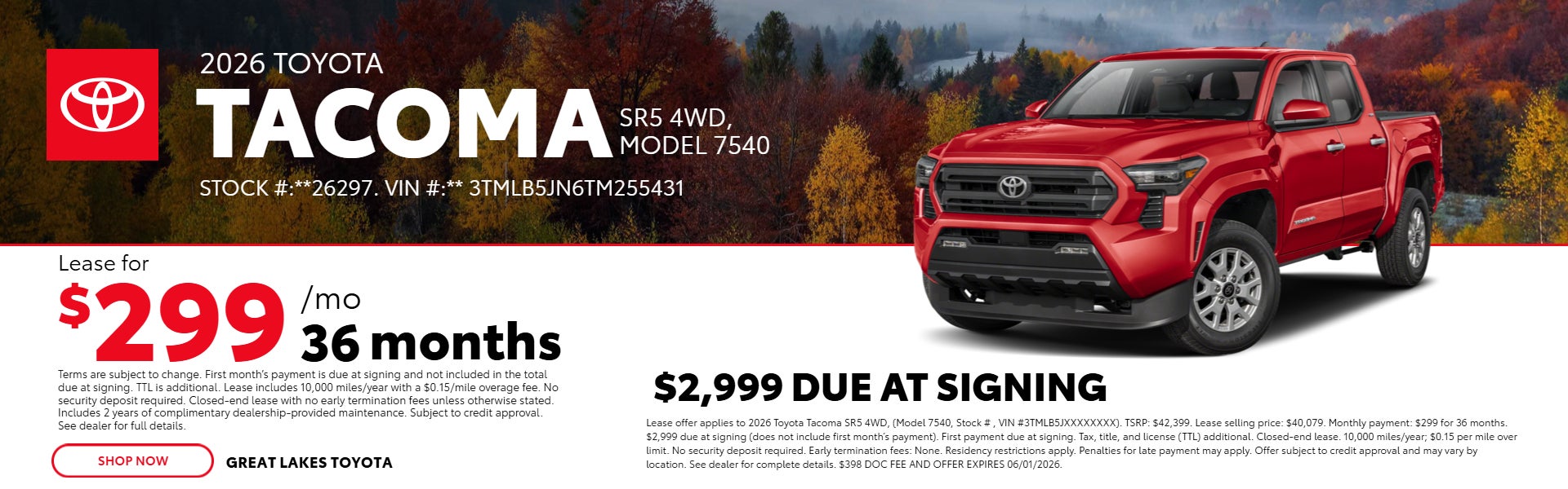 Tacoma SR5 on offer