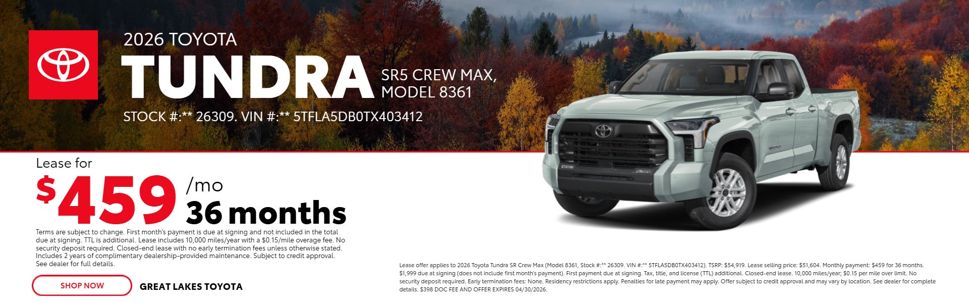 Tundra lease offer
