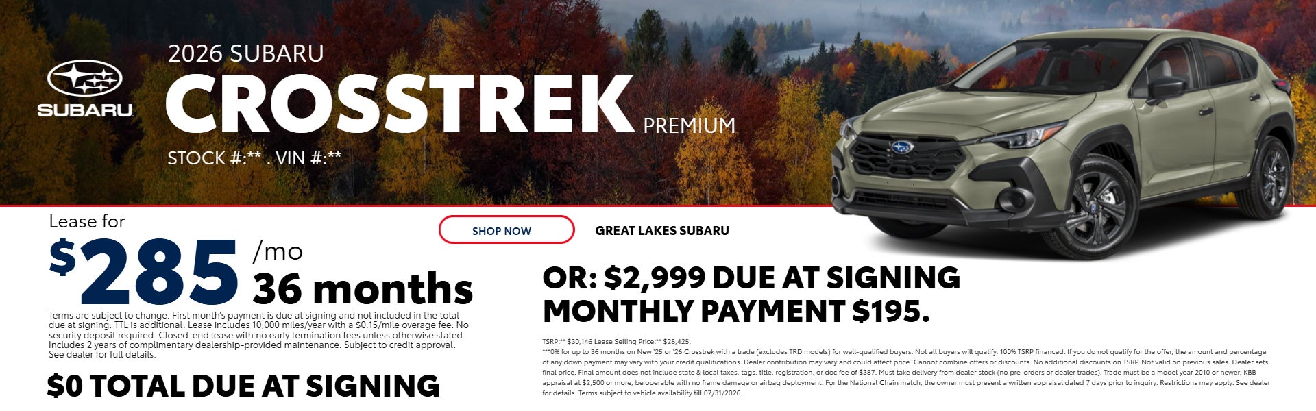 Crosstrek lease offer