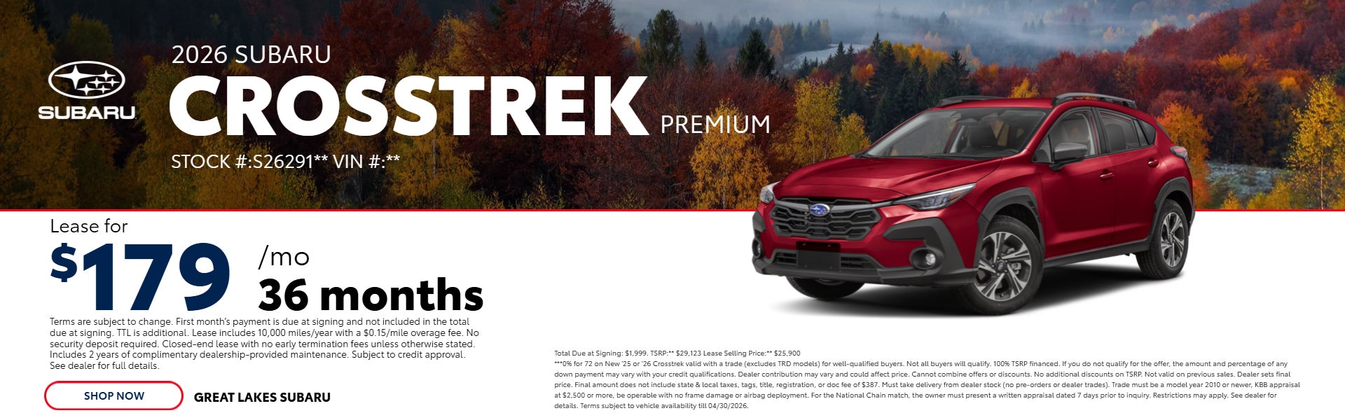 Crosstrek lease offer
