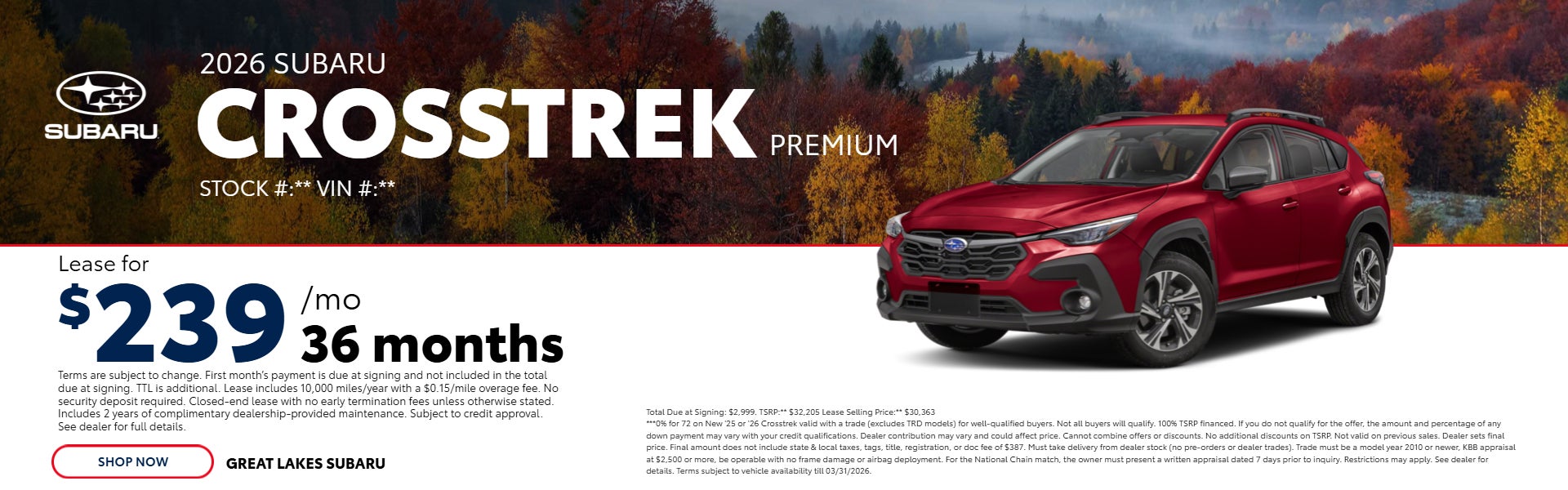 Crosstrek lease offer