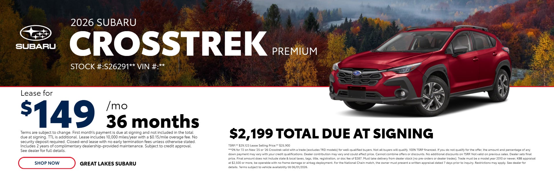 Crosstrek lease offer