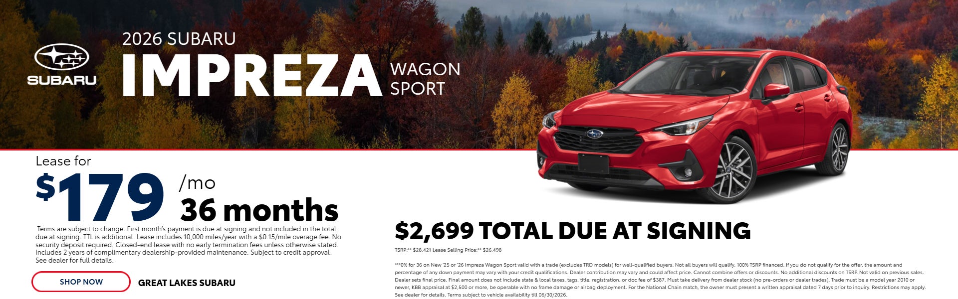 IMPREZA on offer