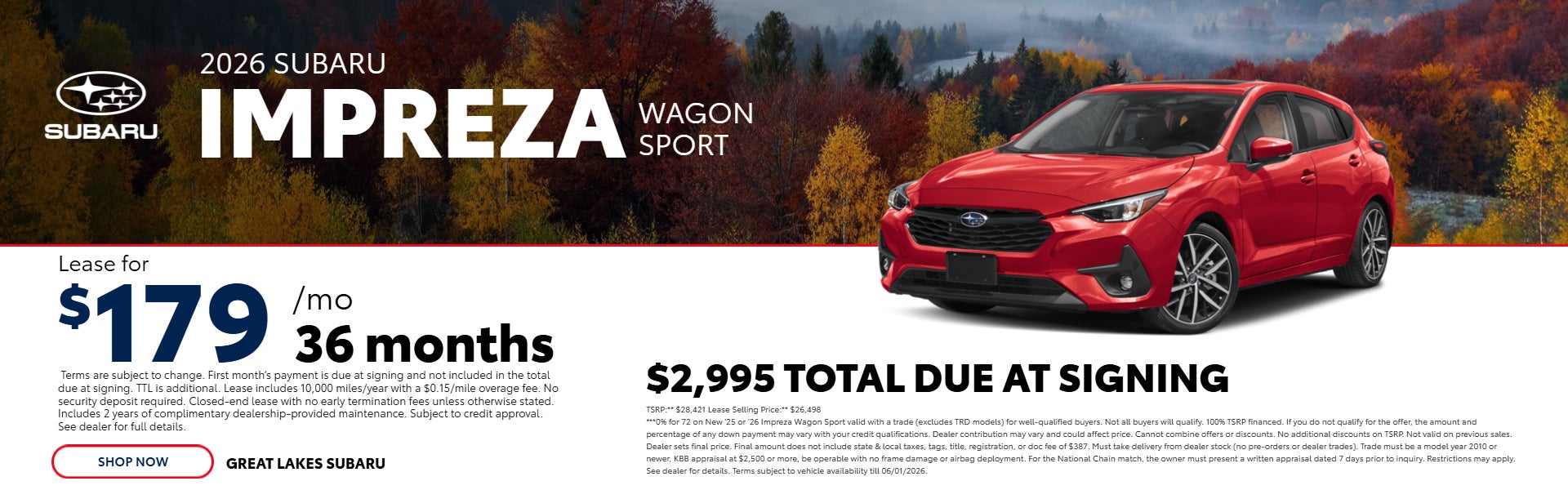 IMPREZA on offer